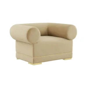Riccardi Champagne Velvet Gold Armchair Sofa - Avant Garde Furniture - Designer Furniture Store & Luxury Home Decor