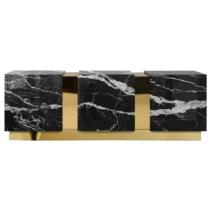 Mamaro Black White Marble Brass Credenza - Avant Garde Furniture - Designer Furniture Store & Luxury Home Decor