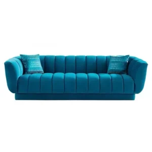 Murano Aqua Blue Velvet Sofa 230cm