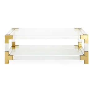 Jacques Brass Lucite Rectangle Coffee Table - Avant Garde Furniture - Designer Furniture Store & Luxury Home Decor