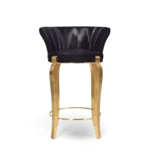 Decadence Black Velvet Brass Counter Stool - Avant Garde Furniture - Designer Furniture Store & Luxury Home Decor