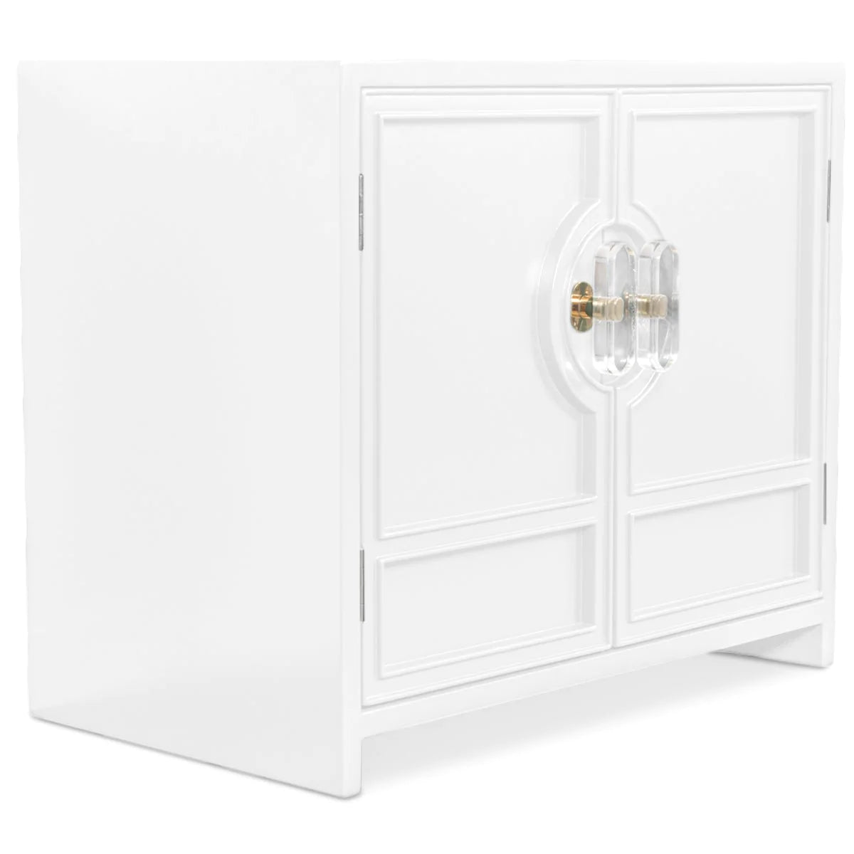 Cannes White Lacquer Brass Cabinet - Avant Garde Furniture - Designer Furniture Store & Luxury Home Decor