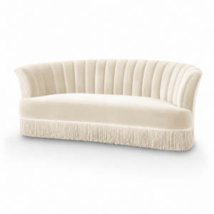 Seville Cream Velvet Fringe Sofa