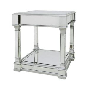 Naxos Silver Mirror Side Table 60cm - Avant Garde Furniture - Designer Furniture Store & Luxury Home Decor