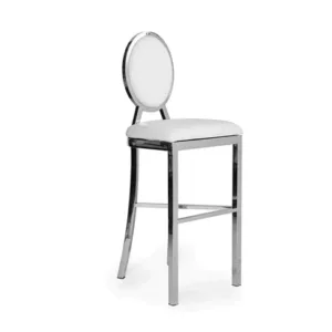 Paloma White Velvet Chrome Counter Stool - Avant Garde Furniture - Designer Furniture Store & Luxury Home Decor
