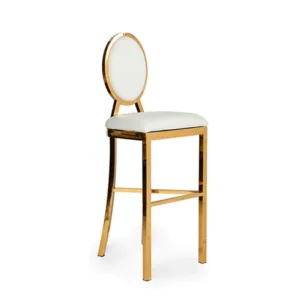 Paloma White Velvet Brass Counter Stool - Avant Garde Furniture - Designer Furniture Store & Luxury Home Decor