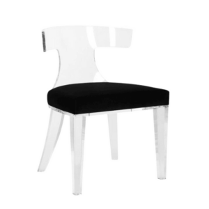 Duke White Velvet Lucite Dining Chair - Avant Garde Furniture - Designer Furniture Store & Luxury Home Decor