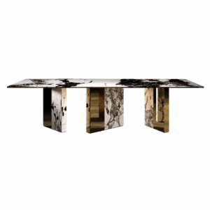Aventor Patagonia Dark Marble Brass Dining Table 250cm