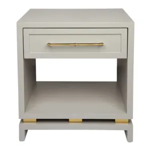 Pearl Grey Gold Bedside Table - Avant Garde Furniture - Designer Furniture Store & Luxury Home Decor