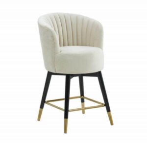 Regency Cream Velvet Brass Counter Stool - Avant Garde Furniture - Designer Furniture Store & Luxury Home Decor