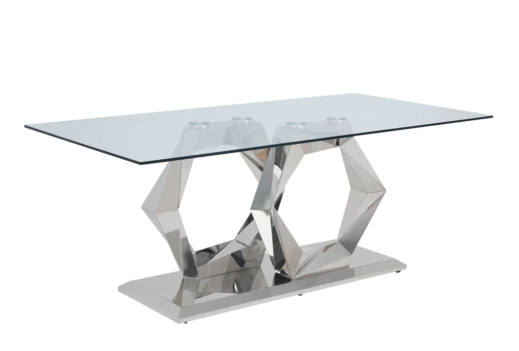 Diamond Chrome Dining Table 200cm - Avant Garde Furniture - Designer Furniture Store & Luxury Home Decor