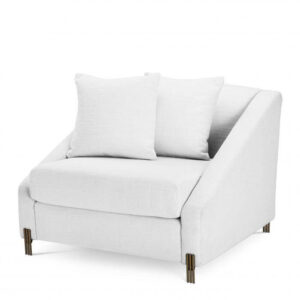 Carlisle White Linen Brass Armchair - Avant Garde Furniture - Designer Furniture Store & Luxury Home Decor