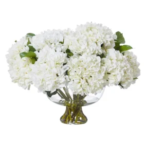 Atelier White Dahlia Mix in Glass Urn