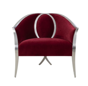 Bernhardt Rouge Velvet Silver Chair