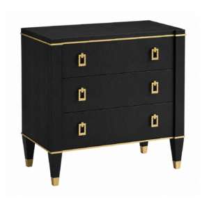 Lexington Black Oak Brass Bedside Table