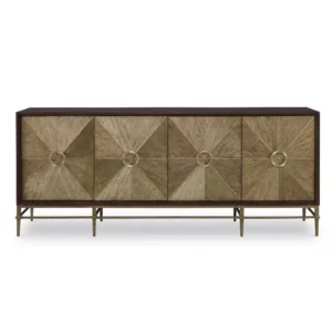 India Brown Oak Brass Buffet - Avant Garde Furniture - Designer Furniture Store & Luxury Home Decor