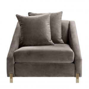 Carlisle Grey Velvet Brass Sofa - Avant Garde Furniture - Designer Furniture Store & Luxury Home Decor