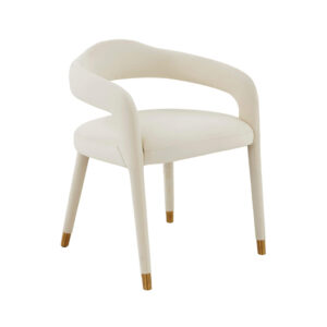 Avante White Velvet Brass Chair - Avant Garde Furniture - Designer Furniture Store & Luxury Home Decor