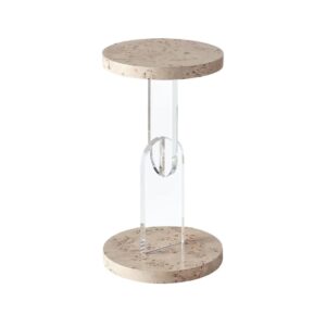 Langley Burl Lucite Sidetable - Avant Garde Furniture - Designer Furniture Store & Luxury Home Decor