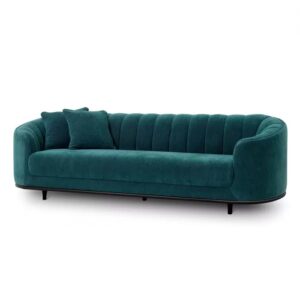Yorker Sea Green Black Sofa 240cm