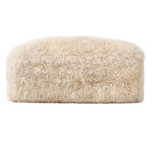Serene Beige Sheepskin Modular Ottoman