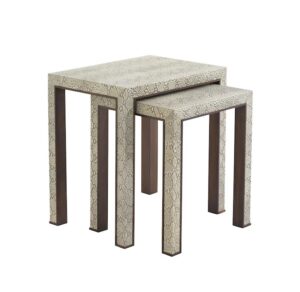Lexington Python Leather Walnut Sidetable Set