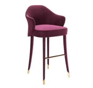 Giselle Bordeux Velvet Brass Counter Stool