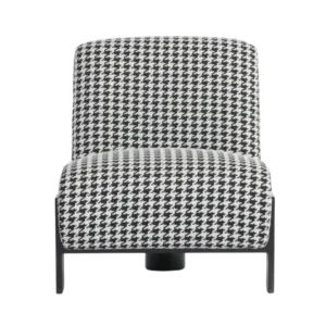Glamour Houndstooth Linen Black Chair - Avant Garde Furniture - Designer Furniture Store & Luxury Home Decor