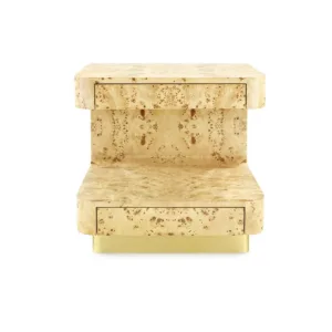 Emilio Natural Burl Sidetable with Drawer - Avant Garde Furniture - Designer Furniture Store & Luxury Home Decor