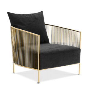 Filmore Black Velvet Gold Chair - Avant Garde Furniture - Designer Furniture Store & Luxury Home Decor