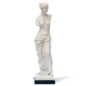 Carrara Marble Aphrodite Statue on Nero Marble Stand - Avant Garde Furniture - Designer Furniture Store & Luxury Home Decor