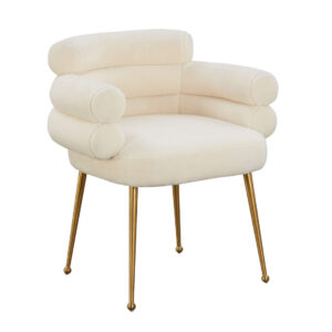 Ventosa Cream Boucle Brass Chair - Avant Garde Furniture - Designer Furniture Store & Luxury Home Decor