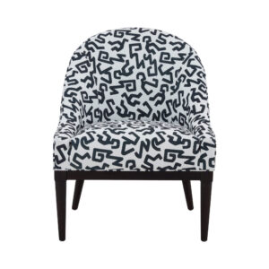 Glamour Zig Zag Linen Black Chair - Avant Garde Furniture - Designer Furniture Store & Luxury Home Decor