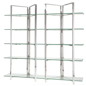 Elton Chrome Glass Etagere - Avant Garde Furniture - Designer Furniture Store & Luxury Home Decor