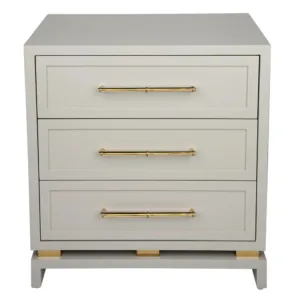 Pearl Grey Gold Bedside Table - Avant Garde Furniture - Designer Furniture Store & Luxury Home Decor