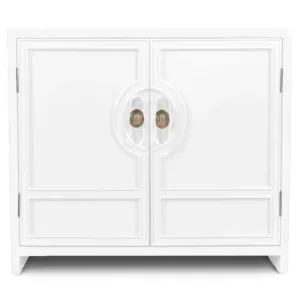 Cannes White Lacquer Brass Cabinet - Avant Garde Furniture - Designer Furniture Store & Luxury Home Decor