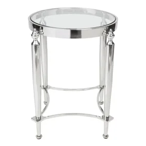 Jak Nickel Glass Sidetable - Avant Garde Furniture - Designer Furniture Store & Luxury Home Decor
