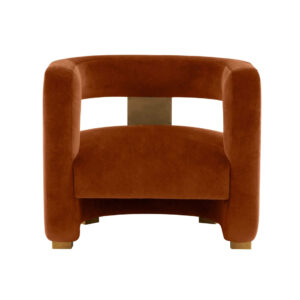 Capriani Burnt Orange Velvet Brass Chair - Avant Garde Furniture - Designer Furniture Store & Luxury Home Decor