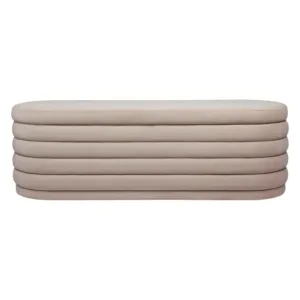 Regent Nude Velvet Storage Bench - Avant Garde Furniture - Designer Furniture Store & Luxury Home Decor