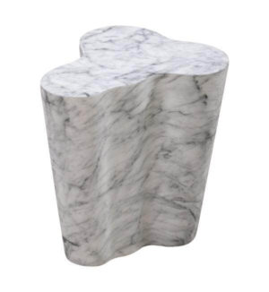 Spectre White Grey Marble Tall Sidetable - Avant Garde Furniture - Designer Furniture Store & Luxury Home Decor