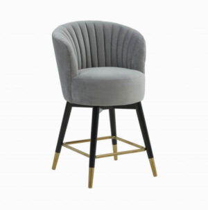 Regency Grey Velvet Brass Counter Stool - Avant Garde Furniture - Designer Furniture Store & Luxury Home Decor