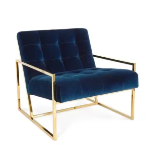 Goldfinger Navy Velvet Gold Armchair - Avant Garde Furniture - Designer Furniture Store & Luxury Home Decor