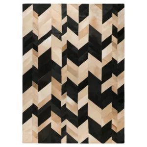 Western Chevron Tan Black Cowhide Rug 8 x 10 - Avant Garde Furniture - Designer Furniture Store & Luxury Home Decor
