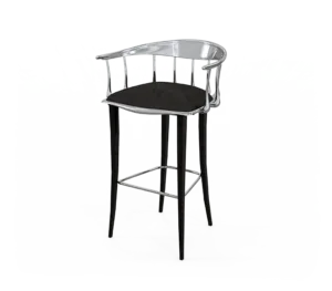 Fortuna Black Velvet Nickel Counter Stool