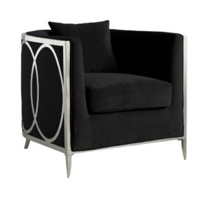 Circa Black Velvet Chrome Armchair