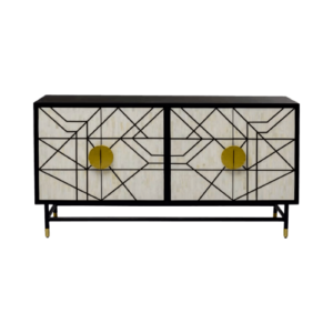 Moorish Ivory Black Bone Inlay Brass Buffet 160cm