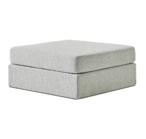 Newton Light Grey Boucle Square Ottoman