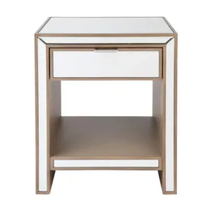 Sabrina Mirror Gold Large Bedside Table