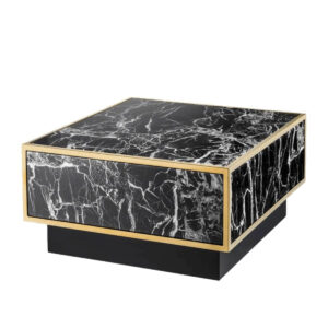 Jagger Nero Marquina Brass Low Sidetable - Avant Garde Furniture - Designer Furniture Store & Luxury Home Decor
