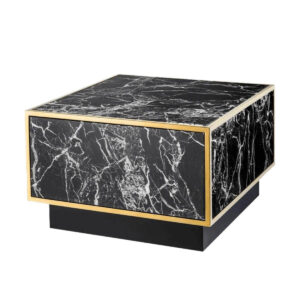 Jagger Nero Marquina Brushed Brass Tall Sidetable - Avant Garde Furniture - Designer Furniture Store & Luxury Home Decor